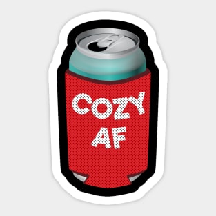 Cozy AF Cozy Can Design Sticker